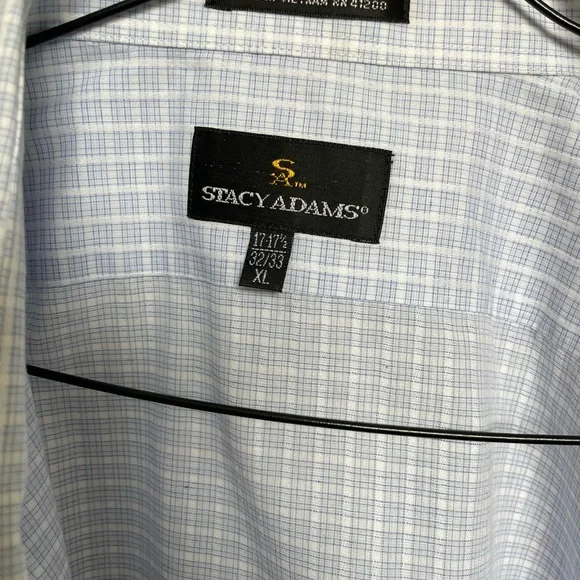 Stacy Adams Men’s Button Up Blue Dress Shirt - Picture 3 of 3
